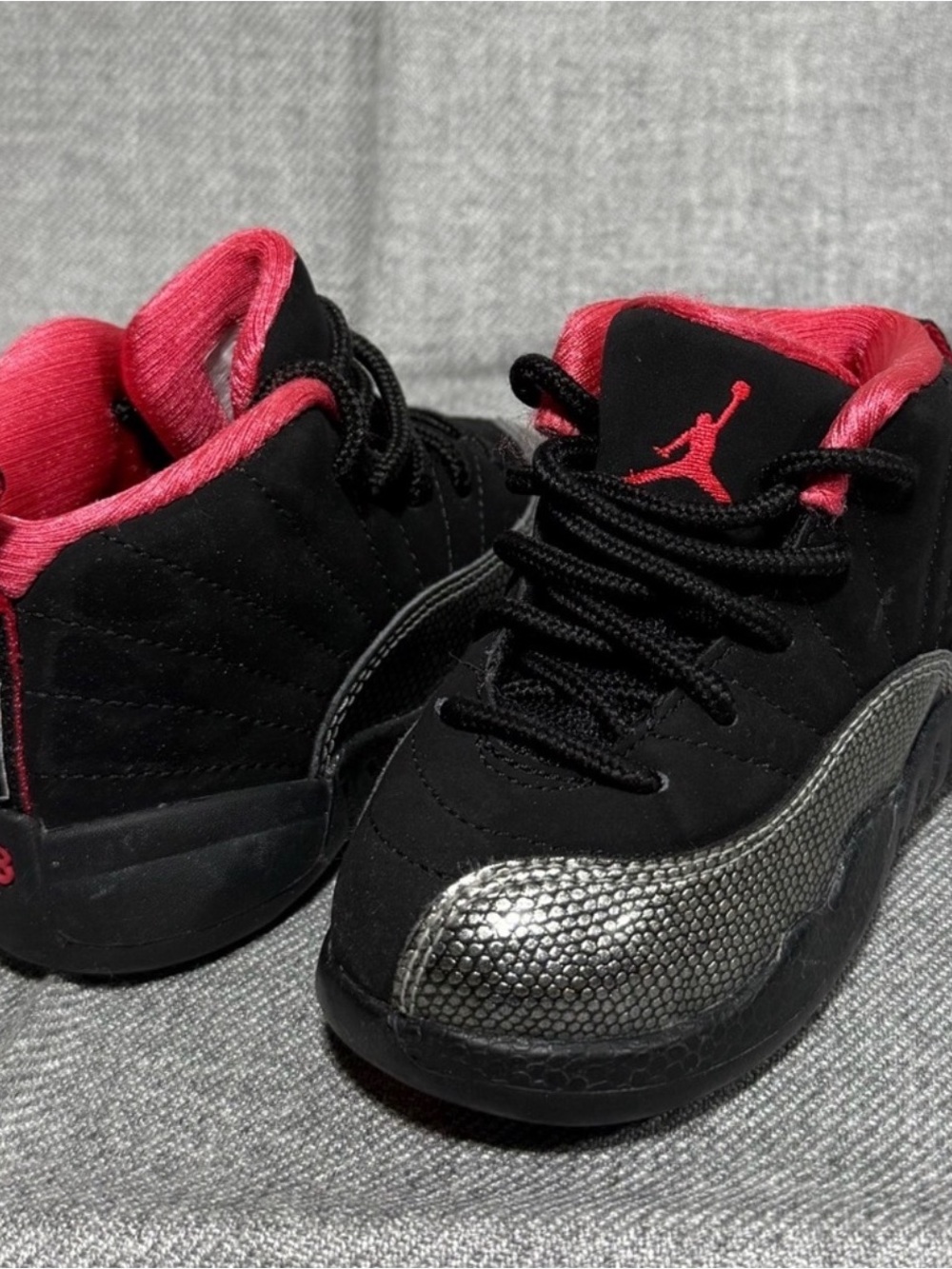 Jordan Kids' Black, Red & Silver Low-Top Sneakers